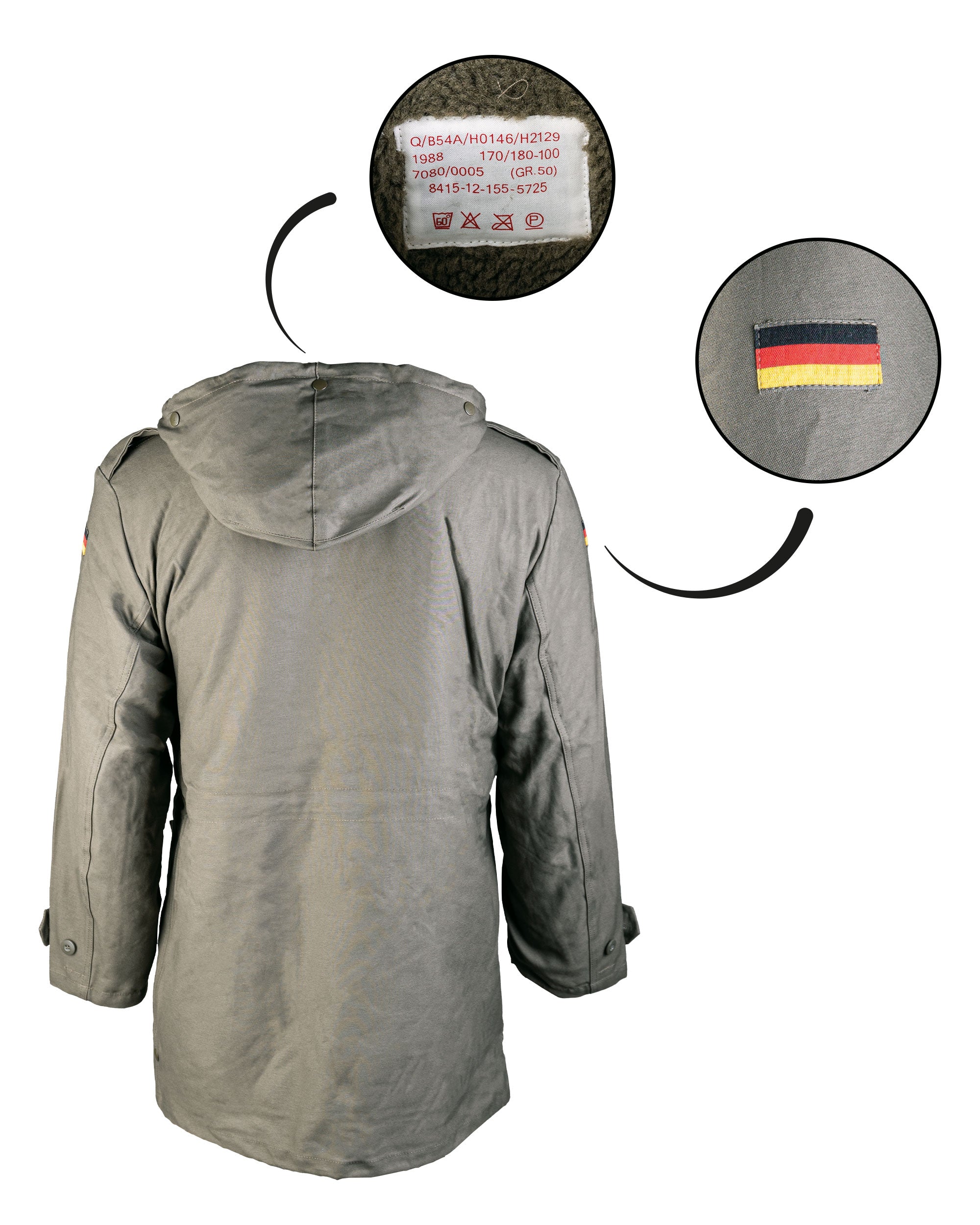 BW Parka mit Futter, Oliv