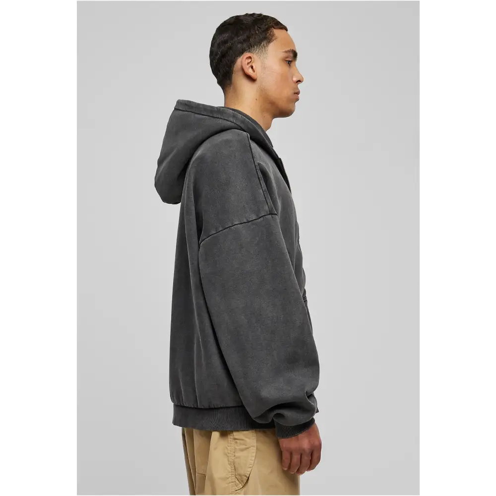 Heavy Stone Washed 90s Zip Hoodie - Urban Classics